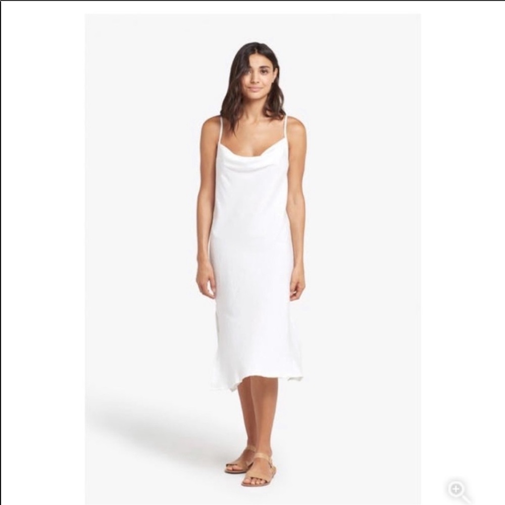 NWT Onia “Sabrina” White Jacquard Midi Slip Dress